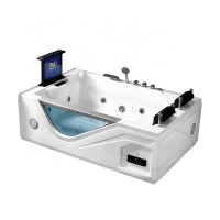 Luxury freestanding massage whirlpool bathtub, double size air bubble bathtub with TV  K-8938